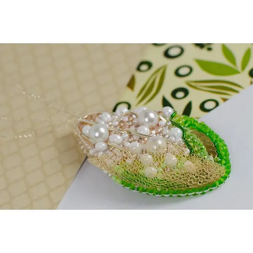 Набір для вишивання бісером прикраси "Кукурудза" Abris Art AD-235 на натуральному полотні - фото 2