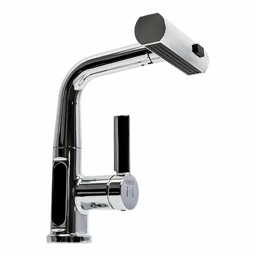 Змішувач для кухні Platinum с висувним виливом та індикатором A240 хром - фото 1