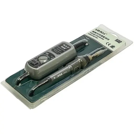 Паяльник WEP 908+ в блистере с подставкой 65W, аналоговая регулировка t 200-480 гр C, жало 900M с портативным блоком управления - фото 6