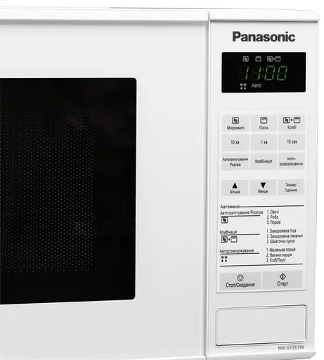 Мікрохвильова піч Panasonic NN-GT261 20л 800Вт гриль дисплей білий NN-GT261WZPE - фото 2