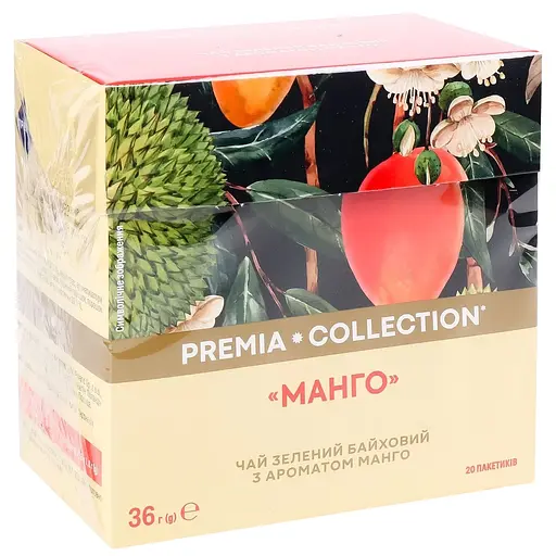 Чай зелений Премія Манго в пірамідках 20 шт. х 1.8 г
