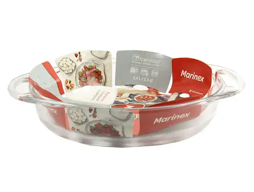 Деко для запікання кругле жароміцне скло з ручками Marinex 2.4 л (6496) - фото 1