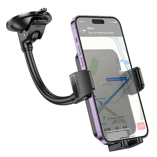 Автотримач для телефона HOCO H38 Cheetah car holder(windshield) Black - фото 3