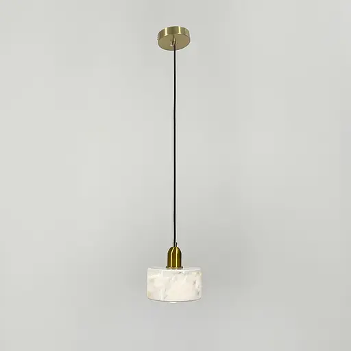 Латунний підвіс із білим мармуровим плафоном Ø 15 см | Арт. SC 9/1 WT | Line F - фото 8