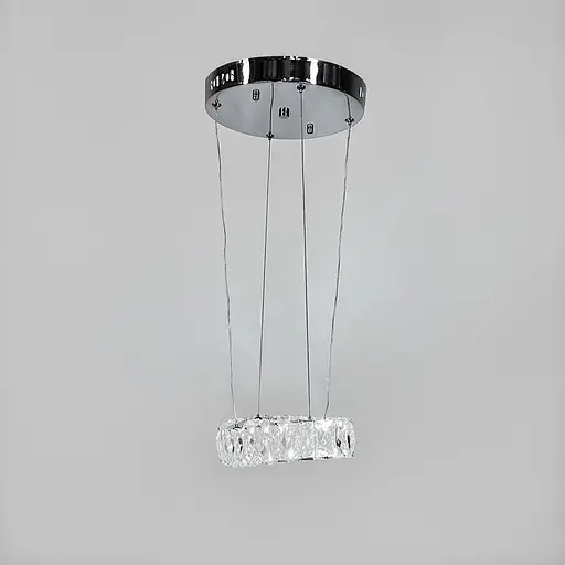 Елегантна люстра з підвісним кришталевим овальним кільцем 38 см | Арт. (T) C 046/1 (400) | Line F - фото 5