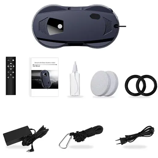 Робот для мытья окон DJET W124D с двусторонним автоматическим распылителем воды Black - фото 2