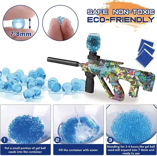 Бластер автоматический OldBro AUG Gel Ball с гель шариками орбиз 10500 шт. eXtream Yellow - фото 5