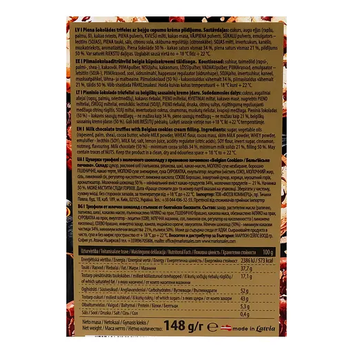Конфеты Pure Chocolate Трюфели молоч шоколал крем начинка печенье 148 г - фото 3