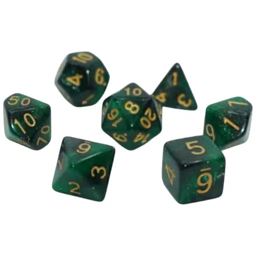 Набір кубиків Galaxy 7 Dice Set - Dark green , 7 шт. (g7dgala05)
