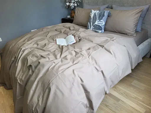 Комплект постельного белья темно-бежевый бязь - двуспальный - фото 2