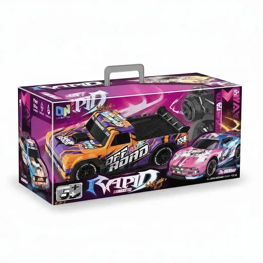 Радиоуправляемая машина DH 666-83 D-01, акум. 7.4V, 2.4Ghz, 2 комплекта колес, противоударная, подсветка, Фиолетовая - фото 2