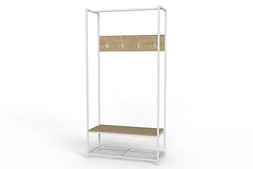 Вішалка модульна підлогова Ferrum-decor Треліс 13 180x90x38 білий ДСП Дуб Сонома 16мм (FRD-104334) - фото 3