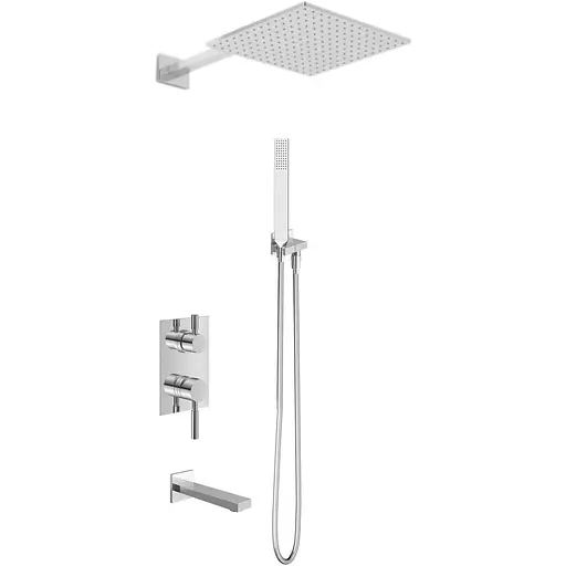 Душевая система Kohlman Roxin 20 chrome + BOX скрытого монтажа KPL-QW211RQ20, Хром - фото 1