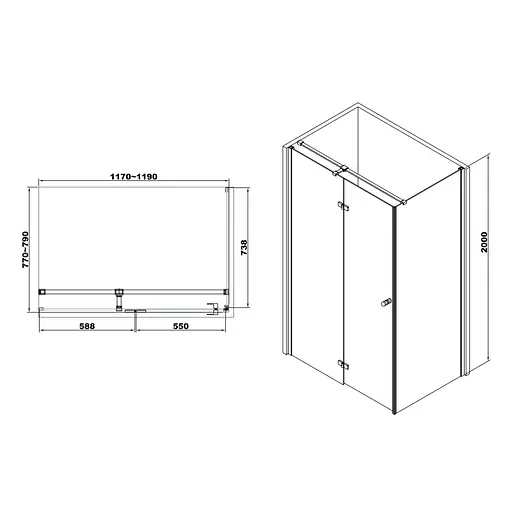 Душевая кабина Volle Libra 120x80 без поддона 10-22-908Lglass - фото 2