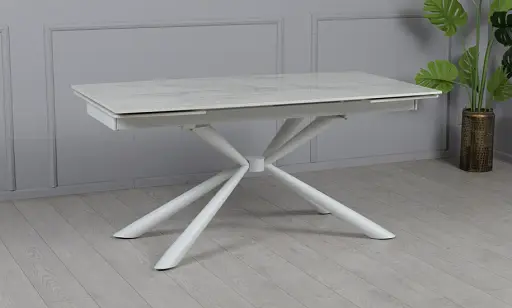 Стіл Рим обідній розкладний білий глянець 1600/2400x900x750 ноги білі - фото 5