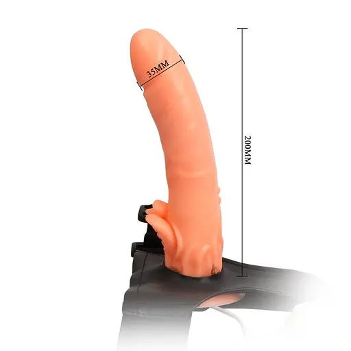 Страпон с вибрацией Baile Ultra Passionate Harness, 20 см (телесный) - фото 4