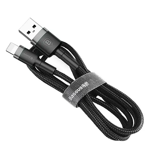 Кабель Baseus Cafule USB 2.0 to Lightning 1.5A 2 м Чорний/Сірий (CALKLF-CG1) - фото 1