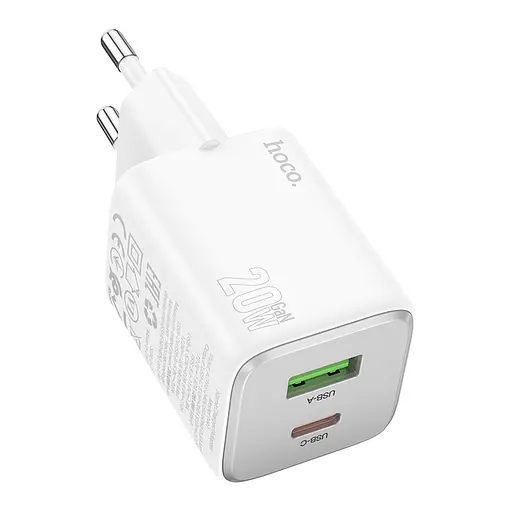 Сетевое зарядное устройство для Hoco N41 Almighty PD20W+QC3.0 charger(EU) Белый - фото 1