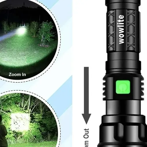 Ліхтарик ALmi, що перезаряджається, світлодіодний ліхтарик Wowlite S1600 - високий люмен, масштабований, 3 режими, ручне світло - фото 4