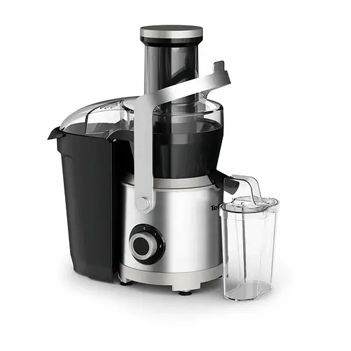 Tefal Соковитискач Nutri XXL відцентрований 1000Вт, чаша-0.8л, макуха-2.2л, жолоб на ціле яблуко, пластик/метал, чорний-нержавіюча сталь