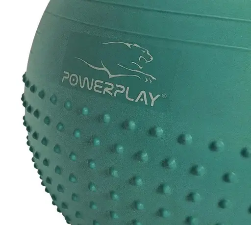 М'яч для фітнесу (фітбол) напівмасажний PowerPlay 4003 Ø65 cm Gymball Зелений + помпа (PP_4003_65_Green) - фото 2