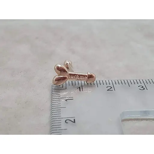 Золота сережка для пірсингу язика Ірій. З6040 - фото 5