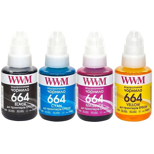 Комплект чорнил WWM Epson L100/120/200/300/350/3100, 4x140 мл (E664SET4)