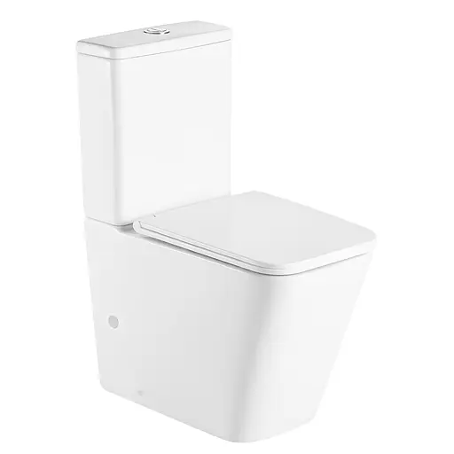 Унитаз напольный пристенный Imprese Bilovec Rimless 60,5x34x81 см, гор. выпуск, нижний подвод 3/4,5 л, сиденье slow-closing white i11141, Белый - фото 1