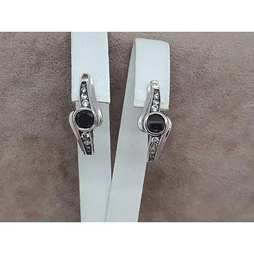 Срібні сережки Агні Діза з фіанітами. 2919Р - фото 4