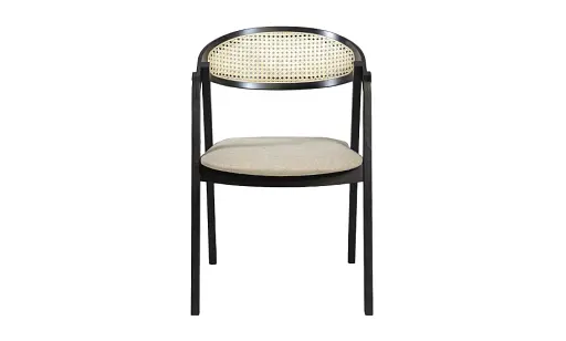 Стул Гуру Cane из массива дерева и ротанга черный - фото 2