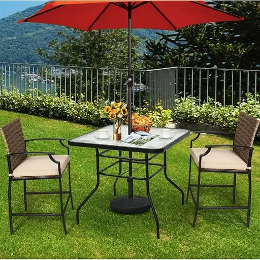 Садовый стол Costway Jupiter стеклянный - фото 3