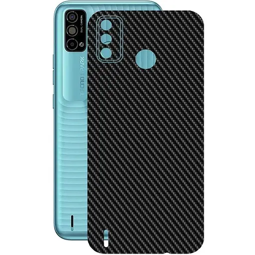 Защитная пленка StatusSKIN для Tecno Spark Go 2021 Корпус Винил Карбон черный - фото 1