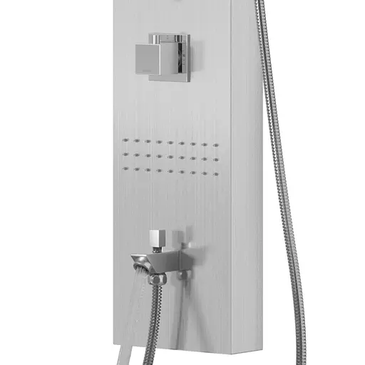 Душова панель Corsan Neo inox з виливом та термостатом S060TSLW, Нержавіюча сталь - фото 3