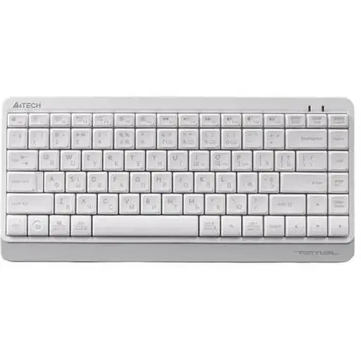 Клавіатура бездротова A4Tech FBK11 "Fstyler", White/Grey, Bluetooth/USB 2.4GHz, компактний розмір, 12 мультимедійних кнопок, захист від бризок, до 4-х пристроїв, 2xAAA, UA/RU/US