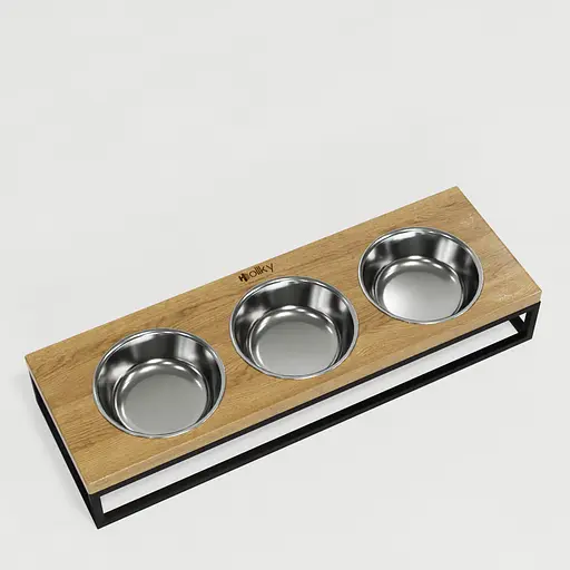 Hollky Base Bar — три миски на підставці (3 × 0,45 л) - фото 7