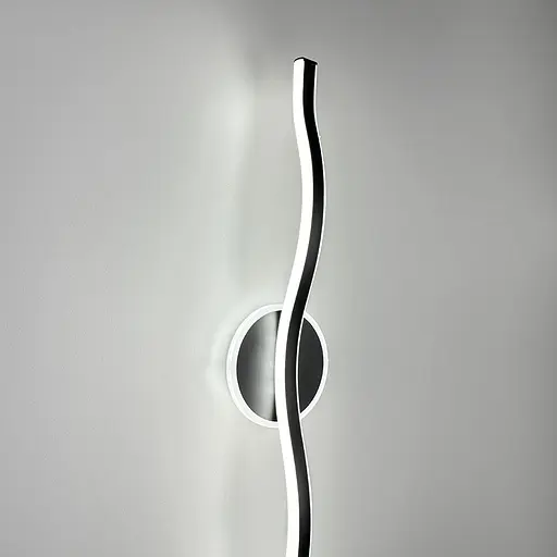 Чорне видовжене хвилеподібне бра 60 см 4000K Арт. WB 31/600 BK Line F - фото 3