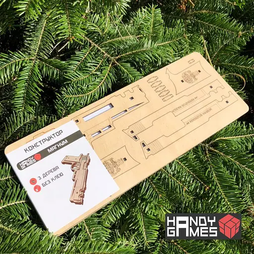 Дерев'яний конструктор Пістолет Магнум 22 деталі - фото 3