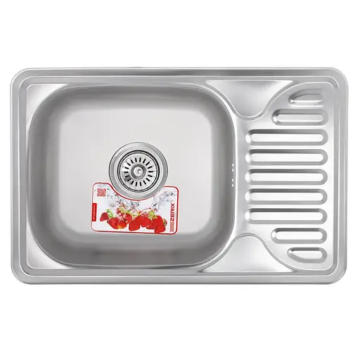 Кухонна мийка Zerix Z6642-08-180E satin ZX1600, Нержавіюча сталь - фото 1