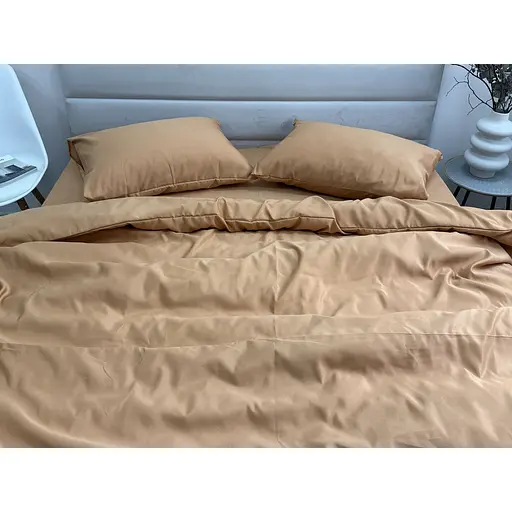 Комплект постільної білизни Ecotton Orange євро полісатин помаранчево-гірчичний (25194) - фото 4