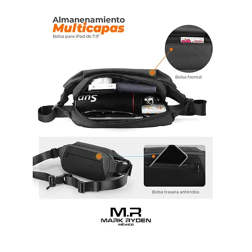Сумка-бананка Mark Ryden 8331 8л для планшета до 7.9' Gray (18185) - фото 7