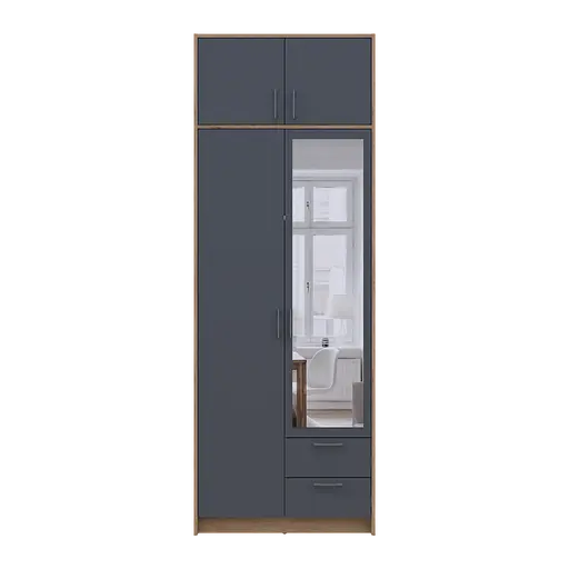 Антресоль Doros Ронді Дуб Артізан/Графіт 2 ДСП 82х52х41 (80737812) - фото 4