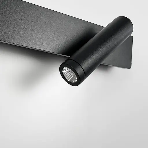 Чорне бра з поворотним спотом справа + розʼєм USB Line F Арт. WJ 028/2 L BK (лівий)  - фото 6