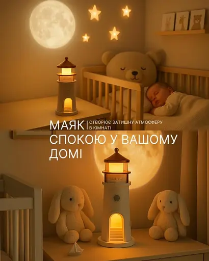 Нічник маяк з проекцією місяця з датчиком руху LightHouse 3D - фото 4