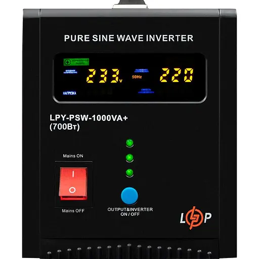 Источник бесперебойного питания (ИБП) LogicPower LPY-PSW-1000VA+ 700Вт (22871) [107304] - фото 3