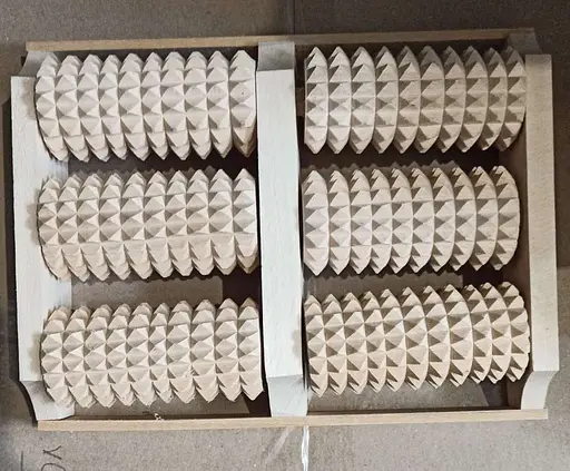 Масажер для ніг дерев'яний зубчастий на 6 роликів Праймед 25х19х5.5 см u85251 - фото 6