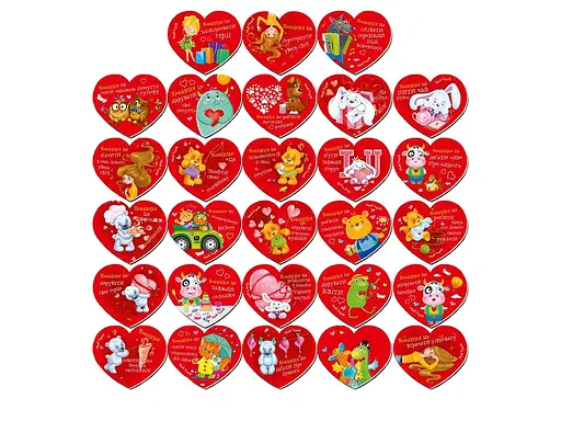 Магнит декоративно-сувенирный "Валентинки" (в ассортименте)