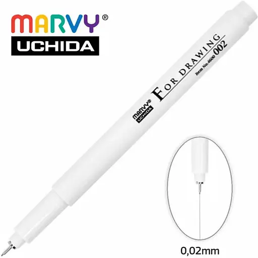 Мульти-лайнер Marvy 0.02 мм черный 4600-S   - фото 2