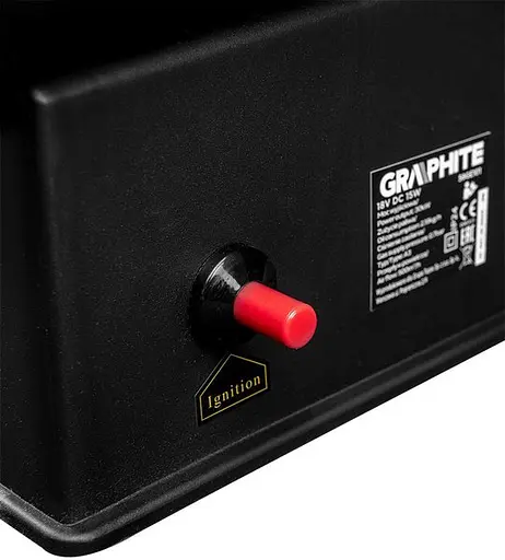 Тепловая пушка газовая Graphite аккумуляторная 30 кВт, площадь обогрева 150 кв.м., напольная, черная (58GE101) - фото 2