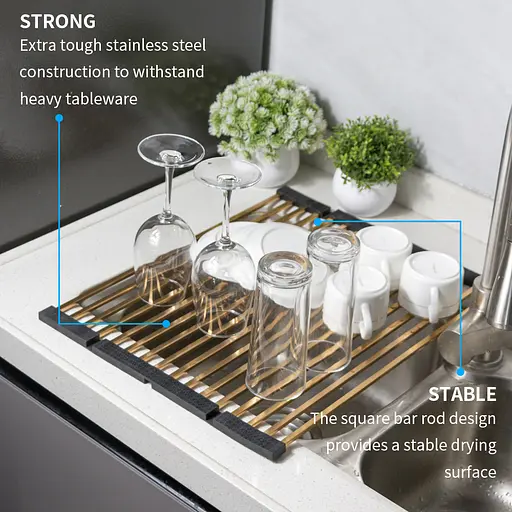 Нержавіючий килимок для мийки золотий Nett KG-16 (45) - фото 4