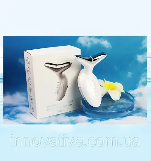 Мікрострумовий масажер для шиї та обличчя D836 для ліфтингу та омолодження (Білий) - фото 8